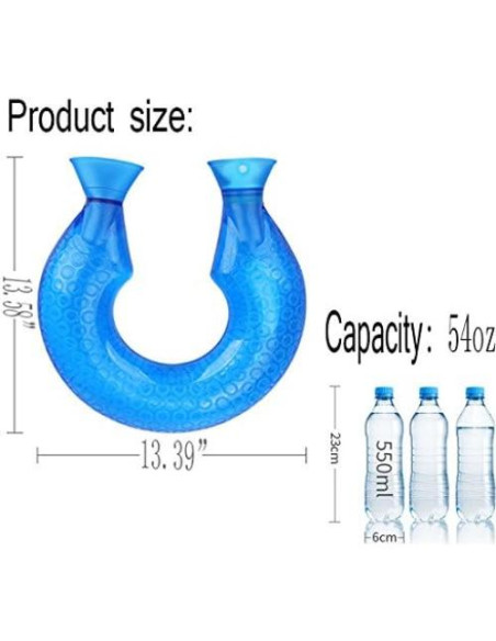 Bolsa de Agua Caliente OLizee 1.6L Cuello U PVC Gris