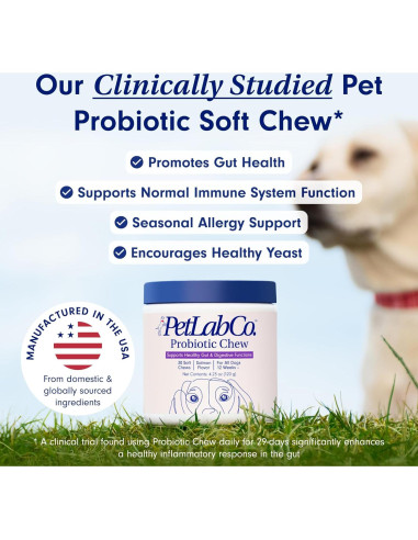 Probioticos PetLab Co. para Perros Sabor Salmón 30 Masticables