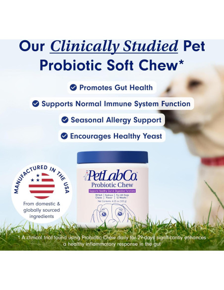 Probioticos PetLab Co. para Perros Sabor Salmón 30 Masticables