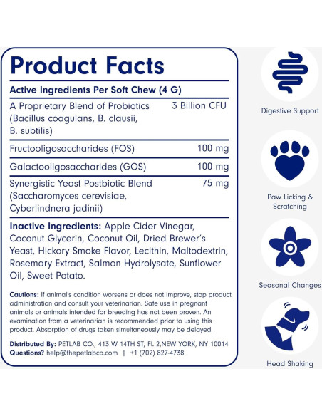 Probioticos PetLab Co. para Perros Sabor Salmón 30 Masticables