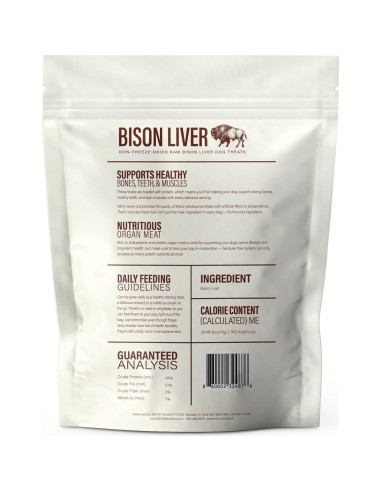 360 Nutrición de Mascotas Hígado de Bisonte Liofilizado 113g