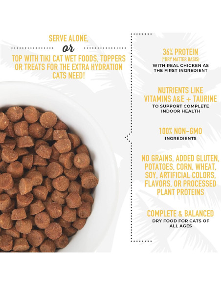 Tiki Cat Comida Seca para Gatos Pollo y Pavo 2,72 kg