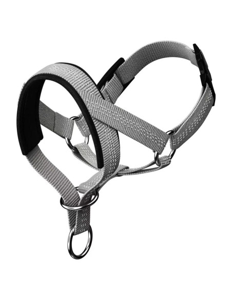Collar de Cabeza para Perros Wintchuk Ajustable Gris S