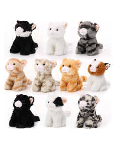 Lenwen 10 Pcs Juguetes de Peluche de Gato Suaves 12-14 cm