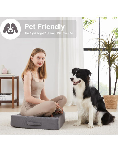 Cojín de Suelo JKMAX 55x55 cm Espuma Viscoelástica Gris