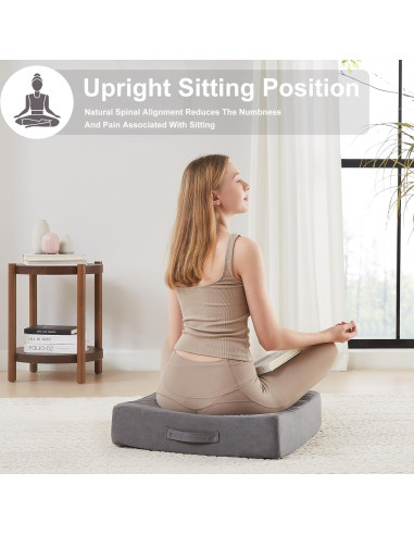 Cojín de Suelo JKMAX 55x55 cm Espuma Viscoelástica Gris