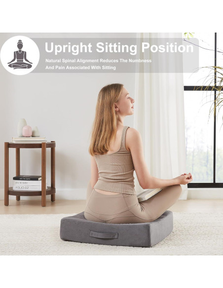 Cojín de Suelo JKMAX 55x55 cm Espuma Viscoelástica Gris