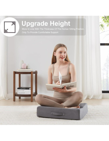 Cojín de Suelo JKMAX 55x55 cm Espuma Viscoelástica Gris