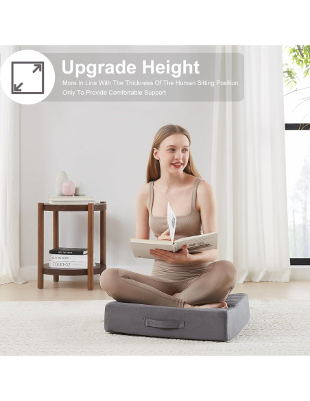 Cojín de Suelo JKMAX 55x55 cm Espuma Viscoelástica Gris