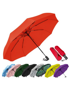 Paraguas Compacto Automático Siepasa 42" Rojo a Prueba de Viento