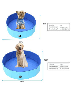 Piscina Plegable ITidyHome Azul 101,6 cm Antideslizante 2