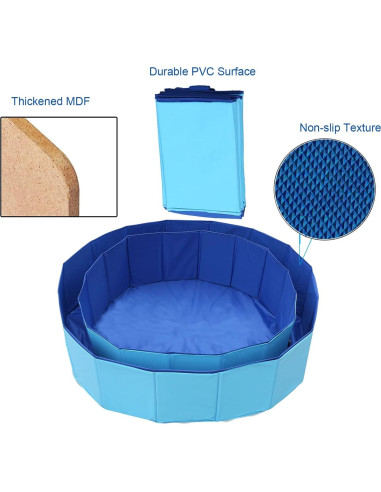 Piscina Plegable ITidyHome Azul 101,6 cm Antideslizante