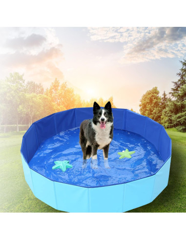 Piscina Plegable ITidyHome Azul 101,6 cm Antideslizante