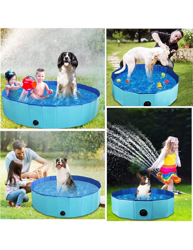 Piscina Plegable ITidyHome Azul 101,6 cm Antideslizante