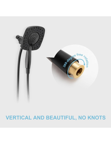 Manguera de Ducha OFFO 203 cm Acero Inoxidable Flexible Negro