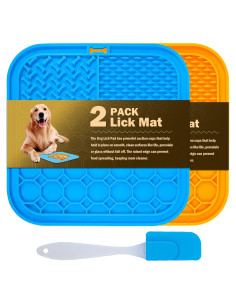 Alfombrilla de Lamer para Perros MooonGem 2PCS Azul Naranja