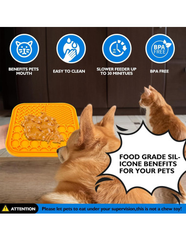 Alfombrilla de Lamer para Perros MooonGem 2PCS Azul Naranja