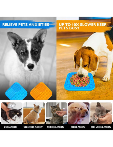 Alfombrilla de Lamer para Perros MooonGem 2PCS Azul Naranja