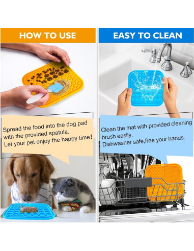 Alfombrilla de Lamer para Perros MooonGem 2PCS Azul Naranja