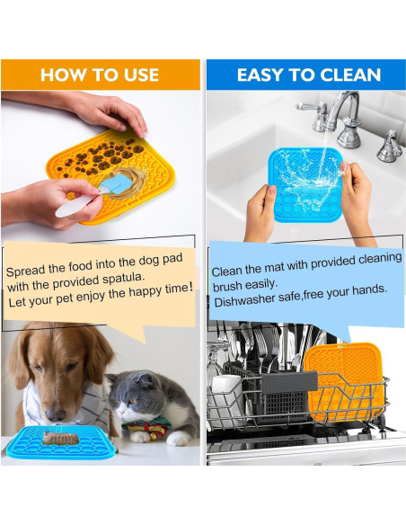 Alfombrilla de Lamer para Perros MooonGem 2PCS Azul Naranja