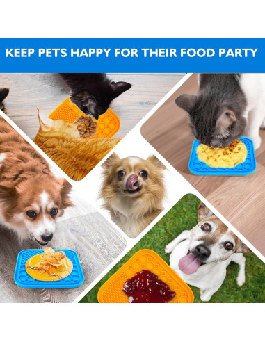 Alfombrilla de Lamer para Perros MooonGem 2PCS Azul Naranja