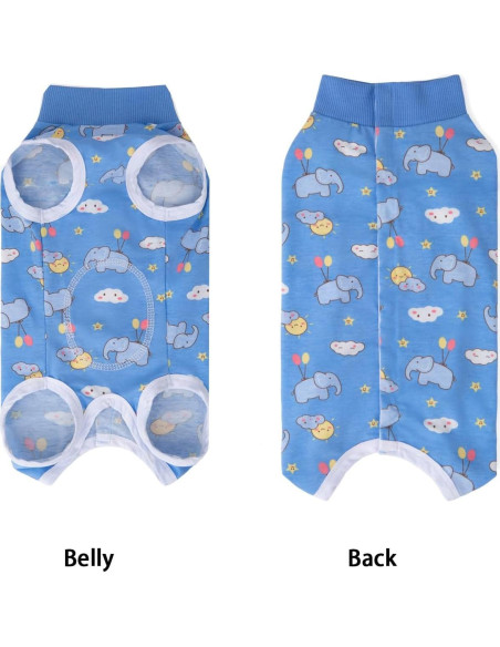 2 Trajes de Recuperación para Perros y Gatos Miaododo L Azul