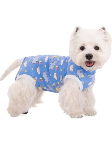 2 Trajes de Recuperación para Perros y Gatos Miaododo L Azul