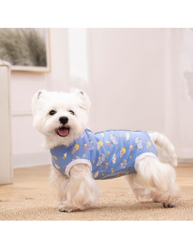 2 Trajes de Recuperación para Perros y Gatos Miaododo L Azul