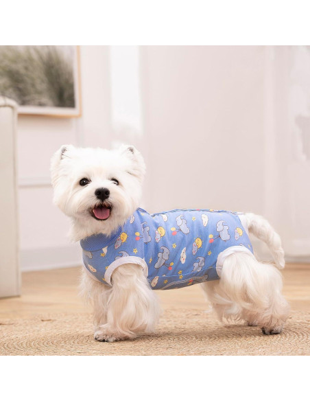 2 Trajes de Recuperación para Perros y Gatos Miaododo L Azul
