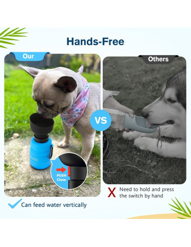 Botella de Agua Pecute para Perros 500ml a 850ml Azul