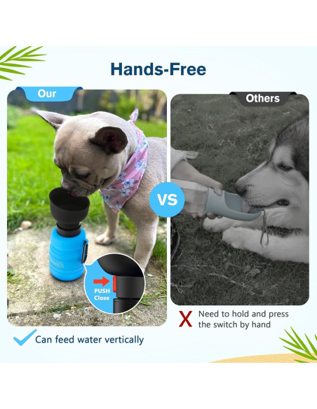 Botella de Agua Pecute para Perros 500ml a 850ml Azul