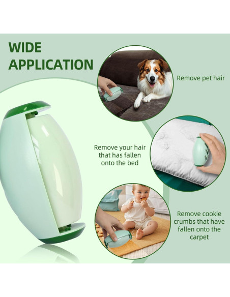 Paquete de 2 Rodillos de Pelusa Reutilizables Kearning Verde