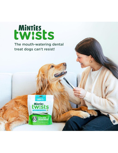 Golosinas Dentales Minties Twists VetIQ 680g para Perros +18kg