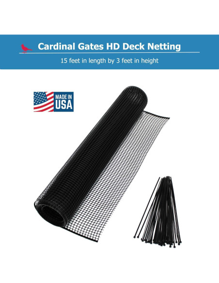 Red de Patio Exterior Cardinal Gates DSHD15 - 4,57x0,91m - Negro