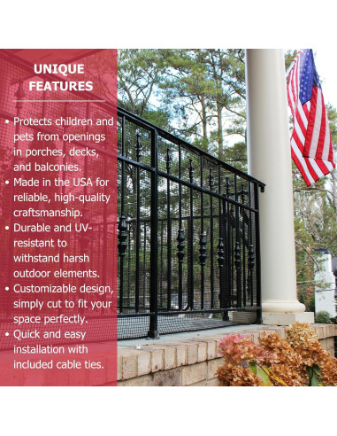 Red de Patio Exterior Cardinal Gates DSHD15 - 4,57x0,91m - Negro