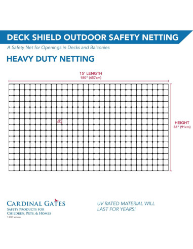 Red de Patio Exterior Cardinal Gates DSHD15 - 4,57x0,91m - Negro