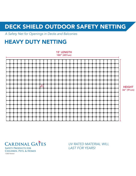 Red de Patio Exterior Cardinal Gates DSHD15 - 4,57x0,91m - Negro