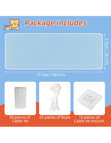 Red de Seguridad para Barandillas Dovesail 457x91 cm Blanca