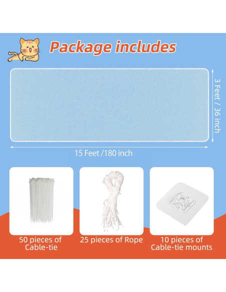 Red de Seguridad para Barandillas Dovesail 457x91 cm Blanca