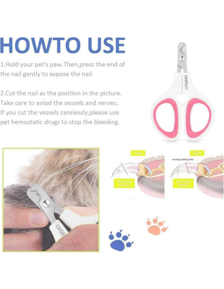 Cortauñas para Mascotas OneCut Rosa - Afilado y Seguro
