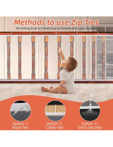 Red de Seguridad para Barandillas Dovesail 457x91 cm Blanca