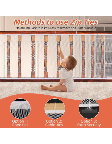 Red de Seguridad para Barandillas Dovesail 457x91 cm Blanca