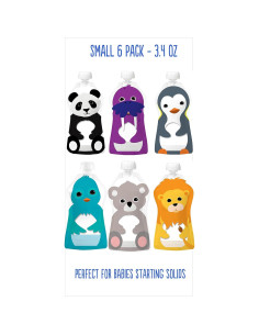 Bolsas Reutilizables Squooshi para Comida de Bebé 3.4oz - Paquete de 6 2