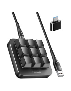 Teclado Mecánico de Una Mano Vaydeer JP1011-C, 9 Teclas Programables