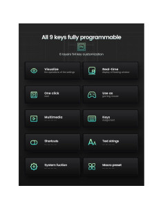 Teclado Mecánico de Una Mano Vaydeer JP1011-C, 9 Teclas Programables 2