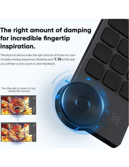 Teclado Inalámbrico XP-PEN Mini Keydial ACK05 Bluetooth 1000mAh