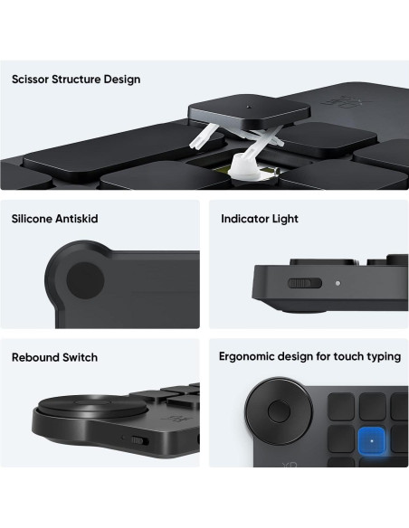 Teclado Inalámbrico XP-PEN Mini Keydial ACK05 Bluetooth 1000mAh