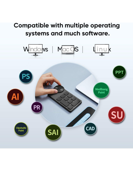 Teclado Inalámbrico XP-PEN Mini Keydial ACK05 Bluetooth 1000mAh