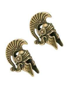 Llavero Casco Guerrero Espartano Bronce 2 Pcs Decoración