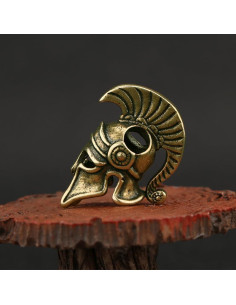 Llavero Casco Guerrero Espartano Bronce 2 Pcs Decoración 2
